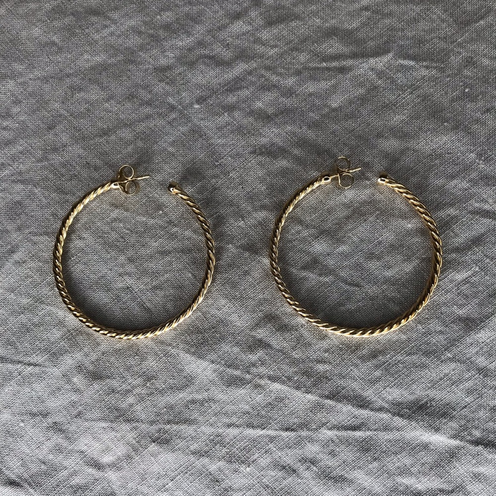 Rivka Friedman 18k brass cable hoops 2”